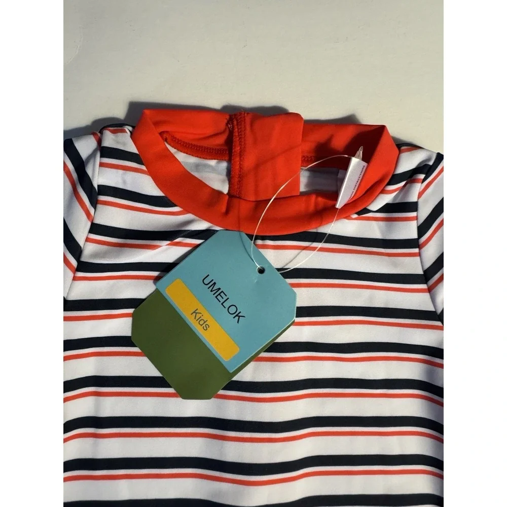 UMELok Baby Girls Rash Guard Swimsuit 12-18M UPF 50+ One Piece & Sun Hat NWT